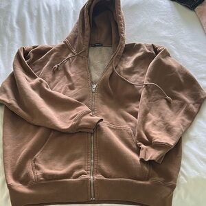 Brown Hoodie with Zipper